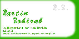 martin wohlrab business card
